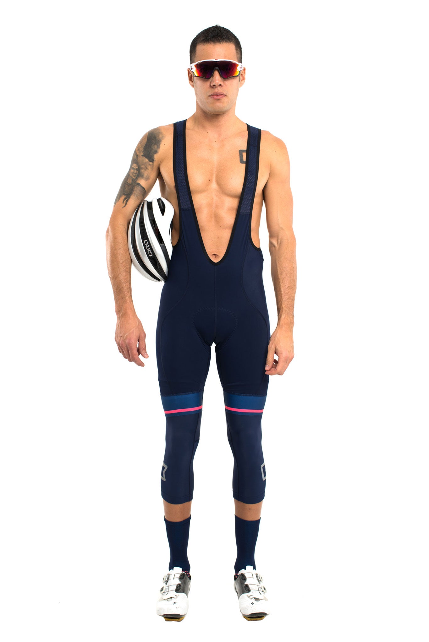 The Pro Bib Short 2.0 (Navy Blue w/Pink Stripe)
